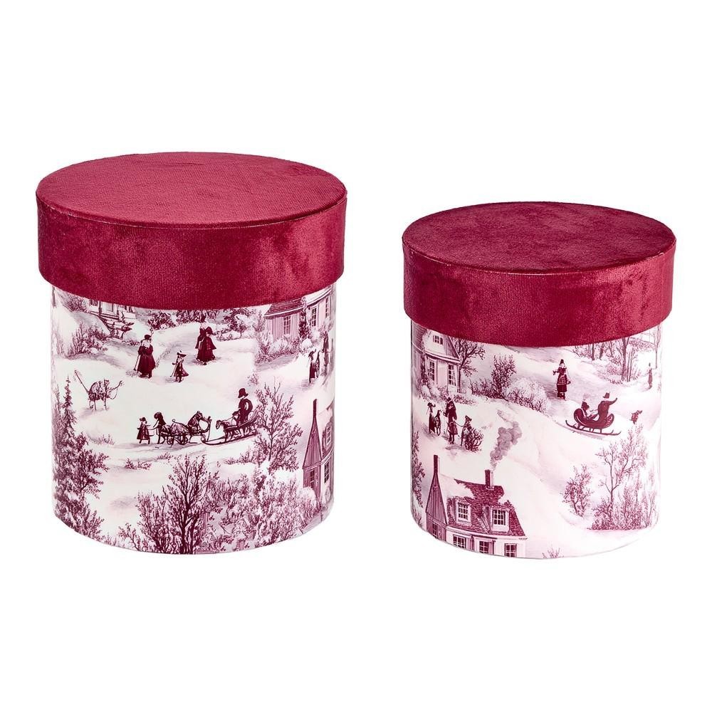 SET 2 SCATOLE DECORATE H.21 CM. PORPORA